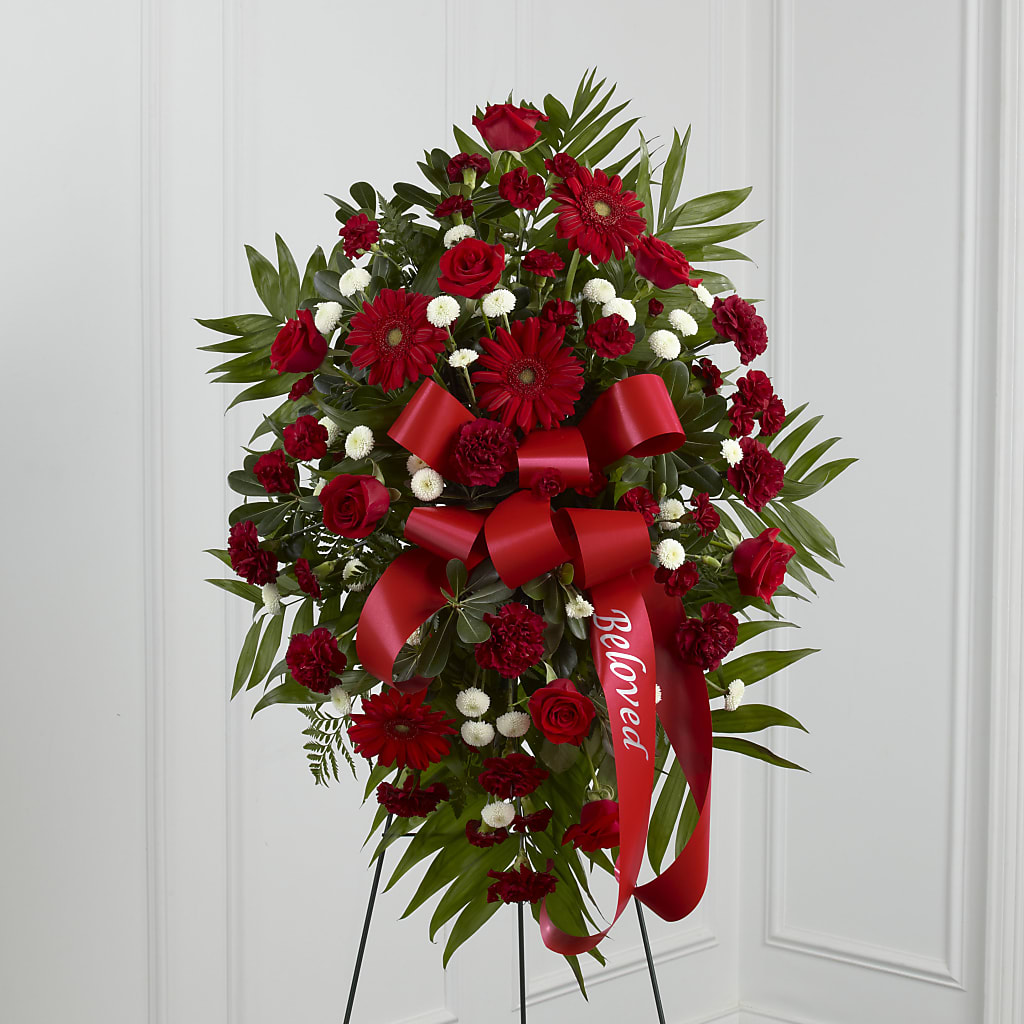 Treasured Memories Standing Spray – Linda Floral, Burlington NC