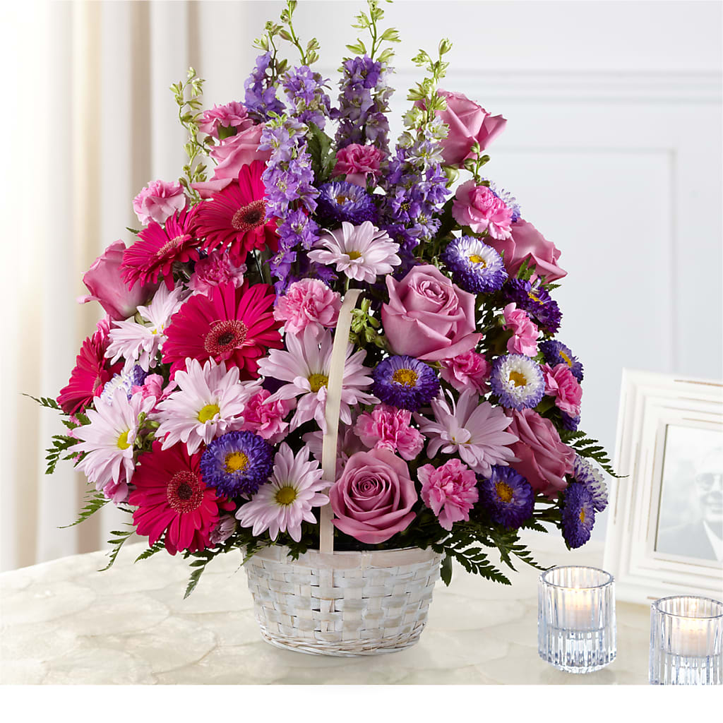 Pastel Peace Basket – Linda Floral, Burlington NC
