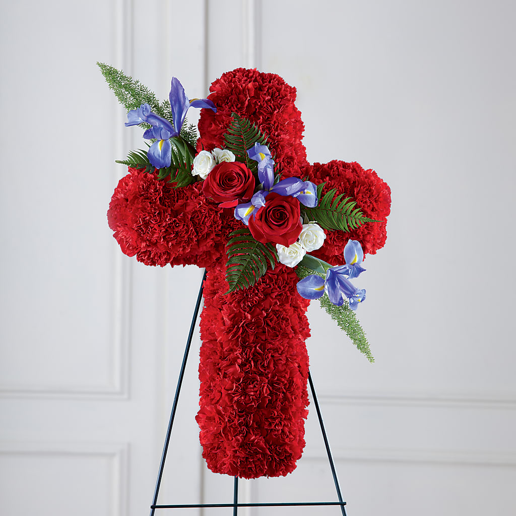 Faithful Hero Floral Cross – Linda Floral, Burlington NC