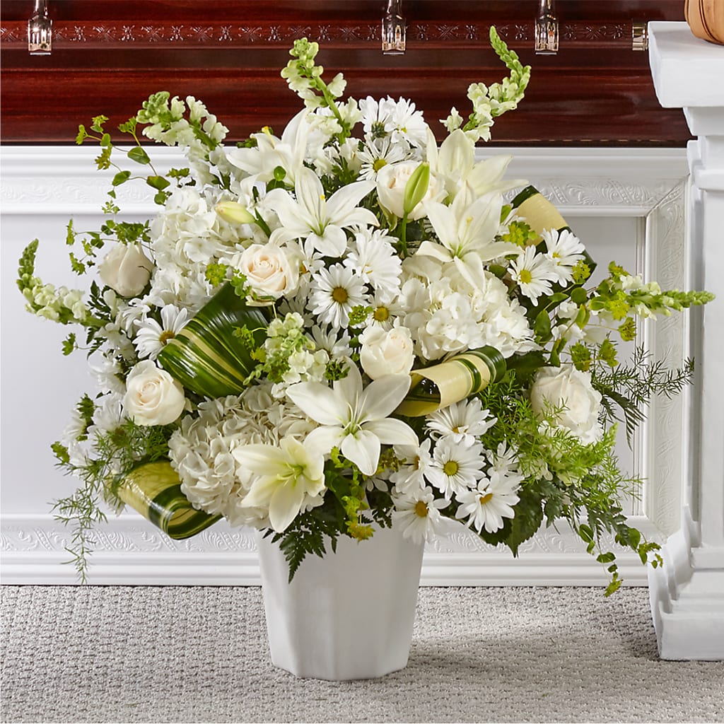 Thoughts of Tranquility Floor Basket – Linda Floral, Burlington NC