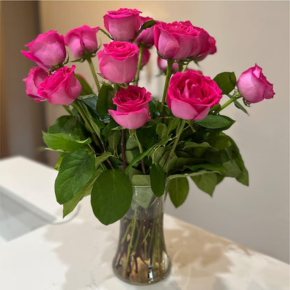 Long Stem Pink Rose Bouquet –  Linda Floral, Burlington NC