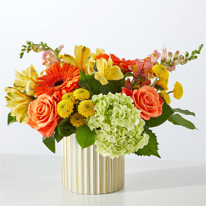 Autumn Sunshine Bouquet with Ivory Vase –  Linda Floral, Burlington NC