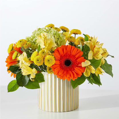 Autumn Sunshine Bouquet with Ivory Vase –  Linda Floral, Burlington NC