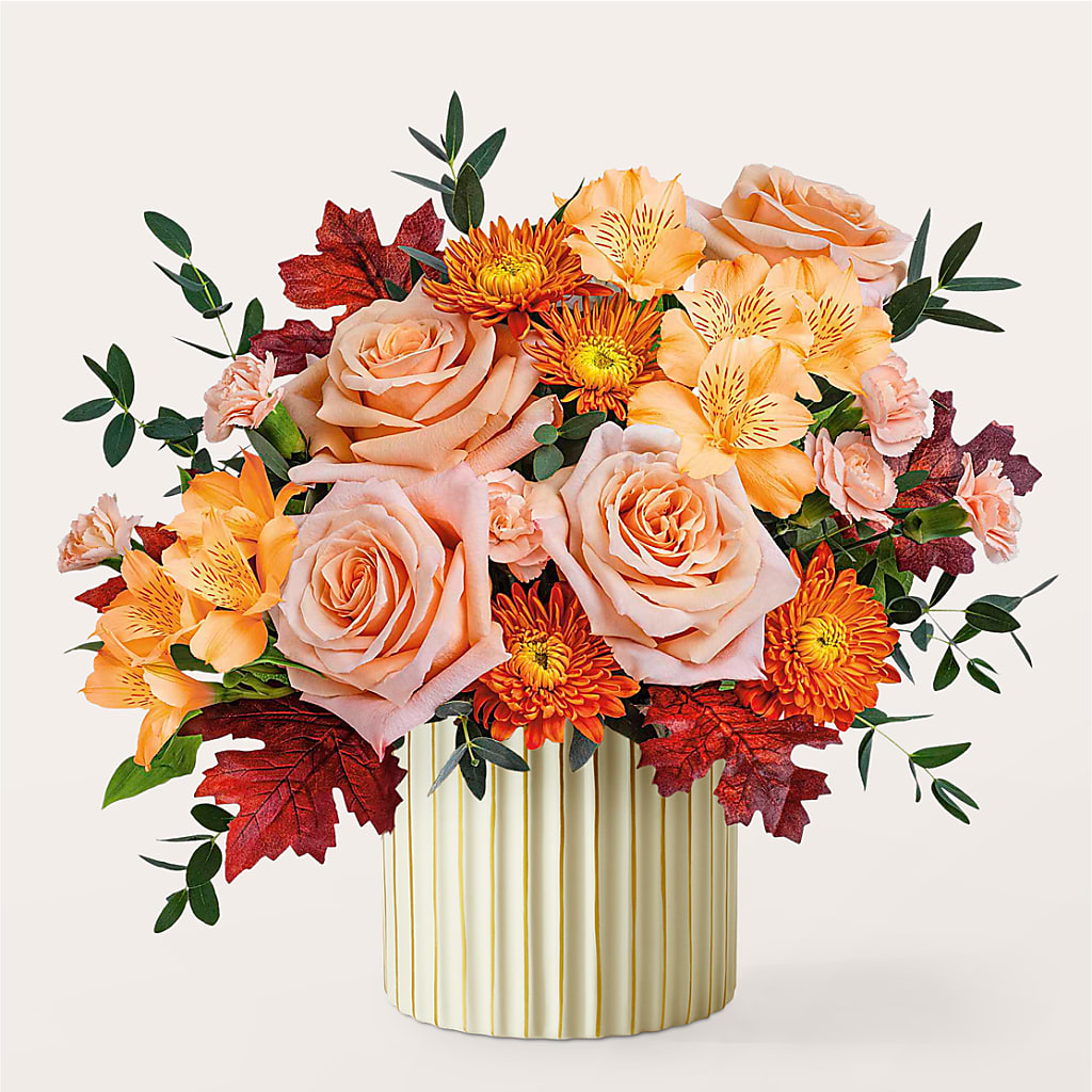 Spiced Latte Bouquet with Ivory Vase –  Linda Floral, Burlington NC