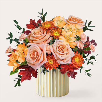 Spiced Latte Bouquet with Ivory Vase –  Linda Floral, Burlington NC