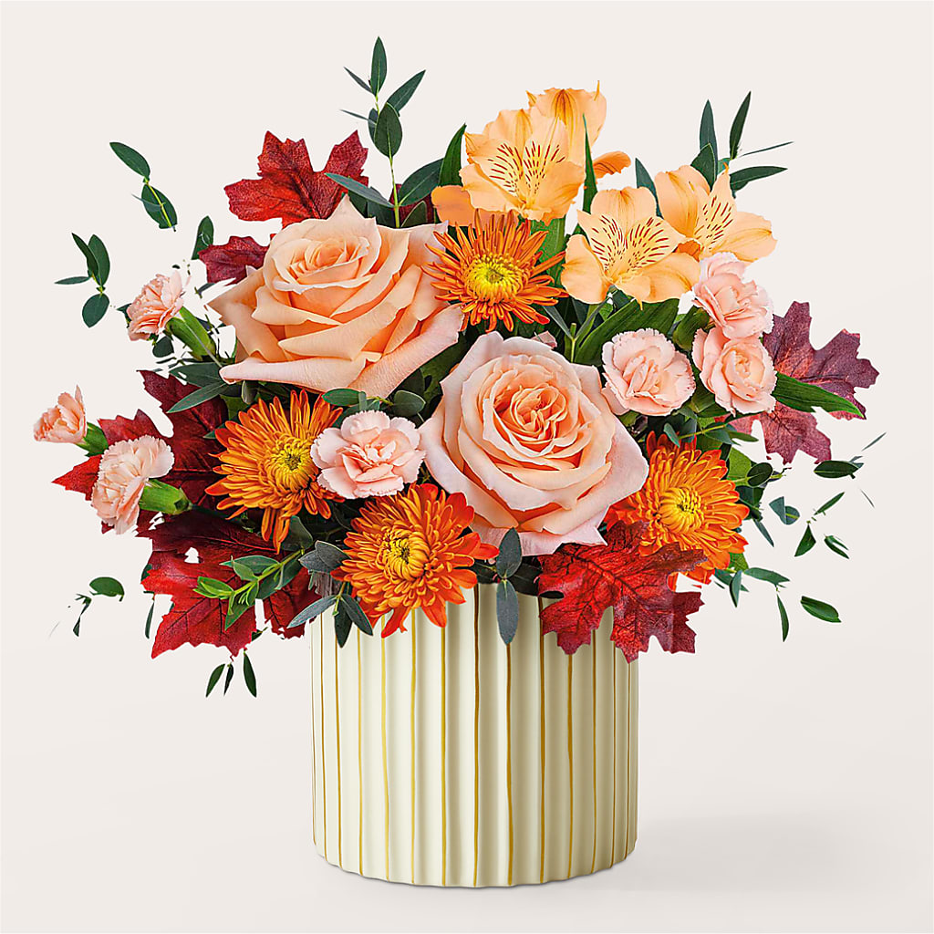 Spiced Latte Bouquet with Ivory Vase –  Linda Floral, Burlington NC